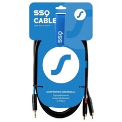 SSQ mini jack - 2x rca, 1 m цена и информация | Кабели и провода | pigu.lt