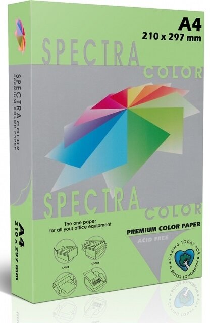 Spalvotas popierius Spectra Color, A4, 80gsm, 500 lapų, žalias цена и информация | Sąsiuviniai ir popieriaus prekės | pigu.lt