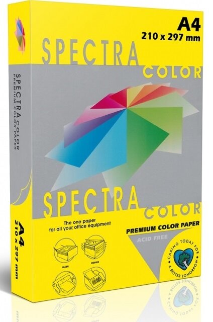 Spalvotas popierius Spectra Color, A4, 160gsm, 250 lapų, intens. citrinų kaina ir informacija | Sąsiuviniai ir popieriaus prekės | pigu.lt