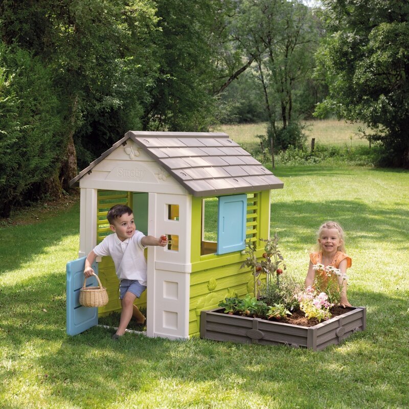 Vaikiškas namelis su smėlio dėže Smoby, žalias kaina ir informacija | Vaikų žaidimų nameliai | pigu.lt