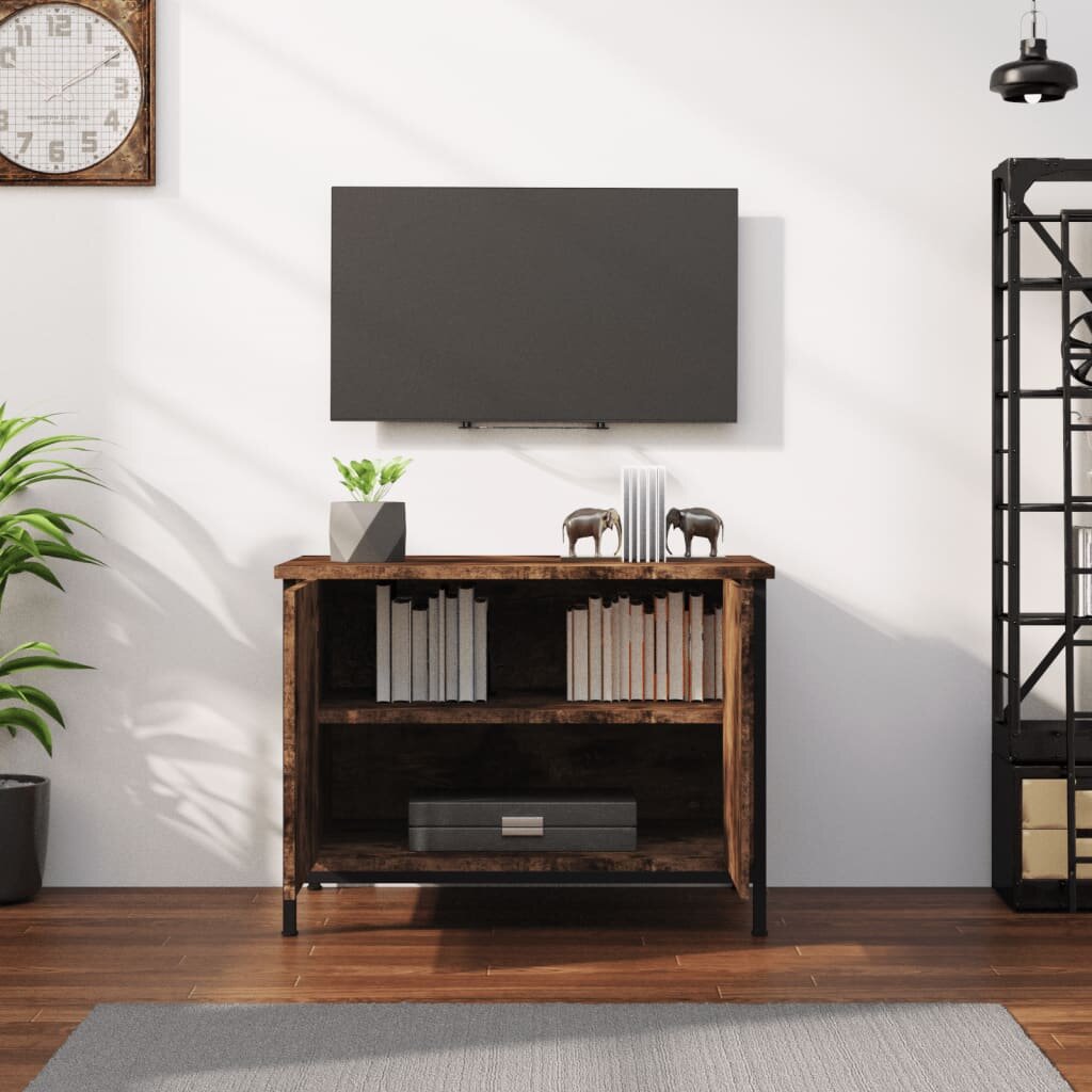 vidaXL TV spintelė su durelėmis, dūminio ąžuolo, 60x35x45cm, mediena kaina ir informacija | TV staliukai | pigu.lt