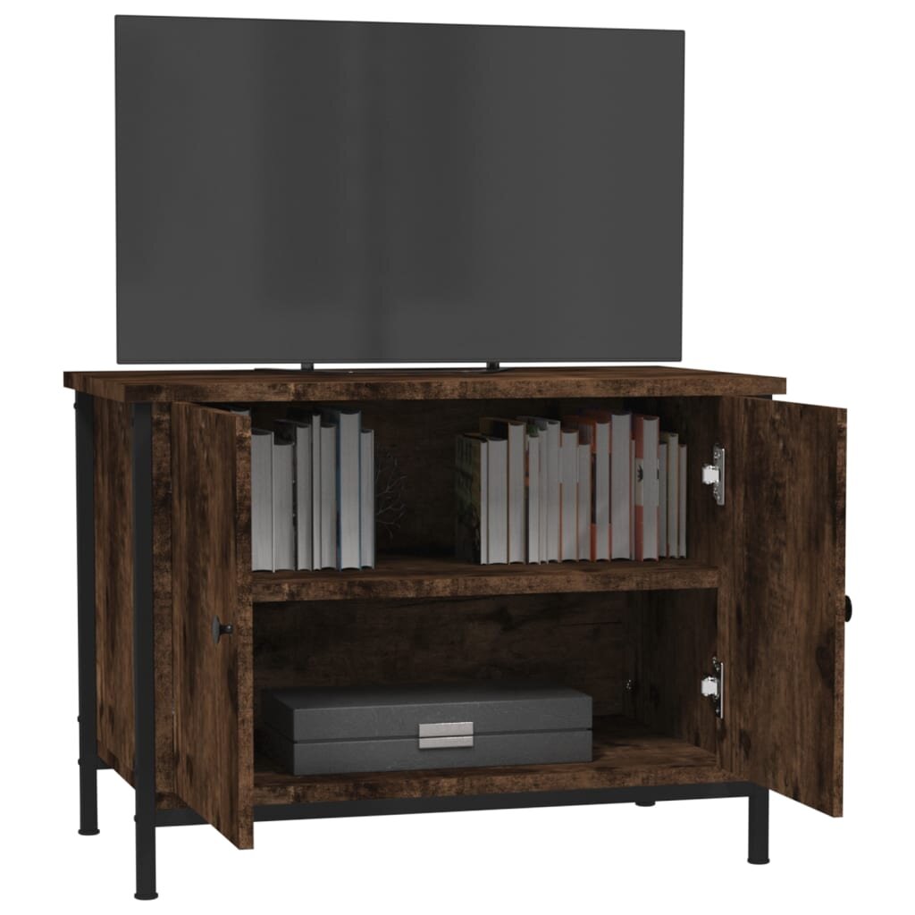 vidaXL TV spintelė su durelėmis, dūminio ąžuolo, 60x35x45cm, mediena kaina ir informacija | TV staliukai | pigu.lt