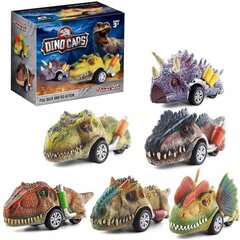 Žaislinės dinozaurų automobilių figūrėlės, 6vnt kaina ir informacija | Žaislai berniukams | pigu.lt