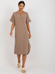 Och Bella Бежевое свободное платье с узором цена и информация | Платья | pigu.lt