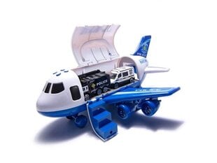 Žaislinis lėktuvas su 3 metaliniais policijos automobiliais цена и информация | Игрушки для мальчиков | pigu.lt