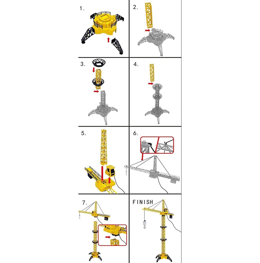 Didelis Nuotoliniu būdu valdomas statybinis kranas, RC kaina ir informacija | Žaislai berniukams | pigu.lt