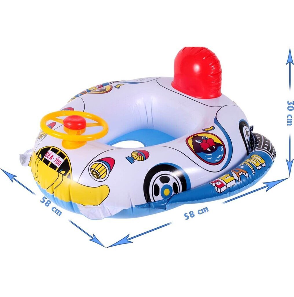 Vaikiškas plaukimo ratas su vairu цена и информация | Vandens, smėlio ir paplūdimio žaislai | pigu.lt