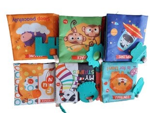 Sensorinė knygutė kūdikiams, 6 vnt цена и информация | Мягкие игрушки | pigu.lt