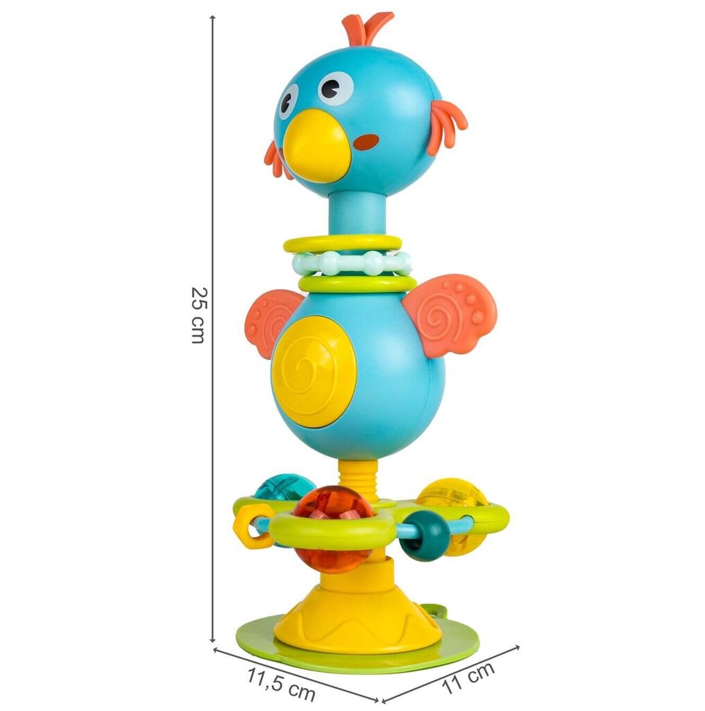 Barškutis su siurbtuku Linksmas paukštis kaina ir informacija | Žaislai kūdikiams | pigu.lt