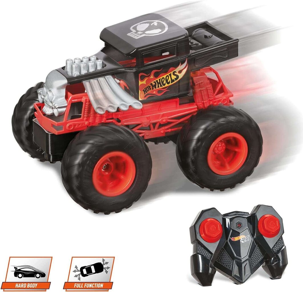 Nuotoliniu būdu valdoma Bone Shaker transporto priemonė Hot Wheels Monster Trucks kaina ir informacija | Žaislai berniukams | pigu.lt