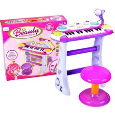 Vaikiškas pianinas su mikrofonu ir kėdute MalPLay kaina ir informacija | Lavinamieji žaislai | pigu.lt