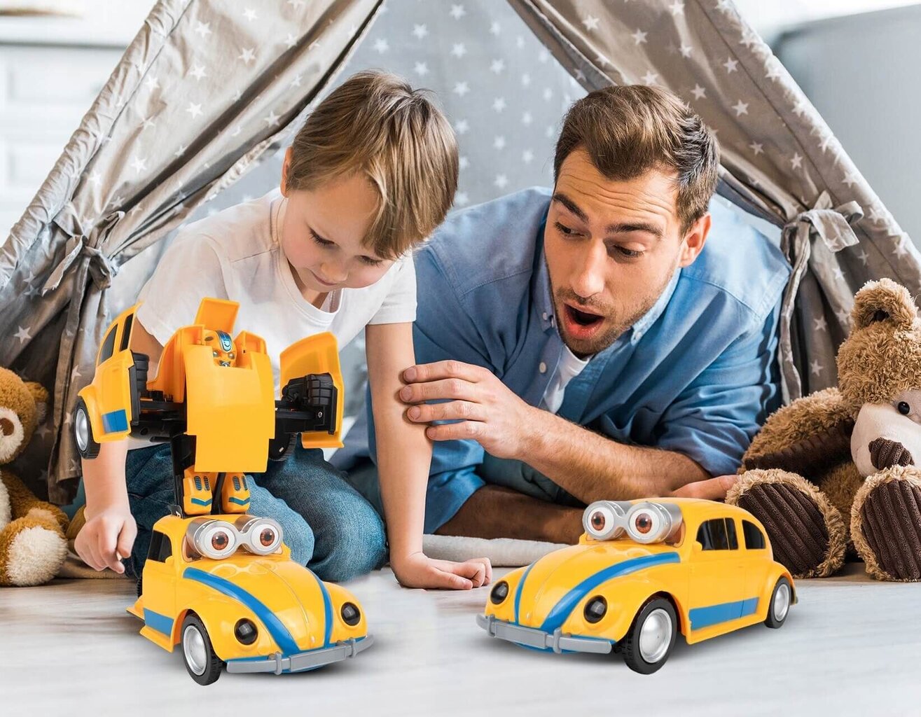 Žaislinis Beetle automobilis-transformeris kaina ir informacija | Žaislai berniukams | pigu.lt