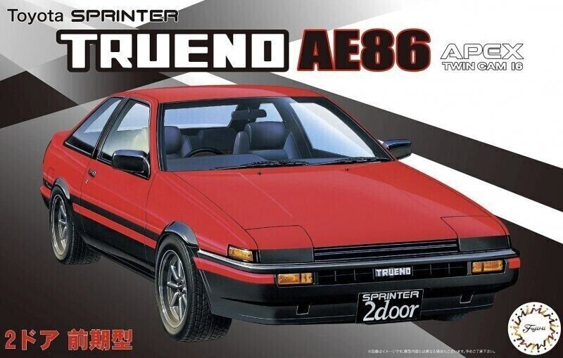 Klijuojamas Modelis Fujimi ID-183 Toyota Sprinter AE86 Trueno 2 Door GT/APEX Early Prod. 46297 1/24 kaina ir informacija | Klijuojami modeliai | pigu.lt