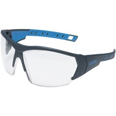 Защитные очки Uvex i-Works с прозрачными линзами, покрытием Supravision excellence (не царапается и не запотевает), ножки черные/зеленые цена и информация | Защита для лица и головы | pigu.lt