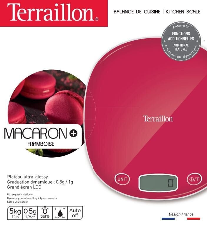 Terraillon Macaron + Framboise kaina ir informacija | Svarstyklės (virtuvinės) | pigu.lt