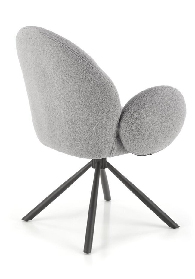 2-ių kėdžių komplektas K498, pilkas/juodas kaina ir informacija | Virtuvės ir valgomojo kėdės | pigu.lt