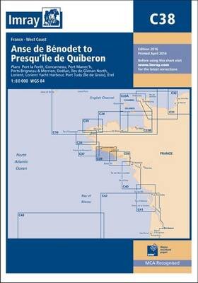 Imray Chart C38: Anse de Benodet to Presqu'ile de Quiberon New edition цена и информация | Socialinių mokslų knygos | pigu.lt