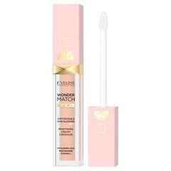 Маскирующий консилер Eveline Wonder Match Anti-Fatigue & Skin Glowing Brightening Creamy Concealer 10 SPF20, 6,8 мл цена и информация | Пудры, базы под макияж | pigu.lt