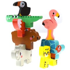 Деревянные блоки, Tooky Toy, Животные, 9 д. цена и информация | Развивающие игрушки | pigu.lt
