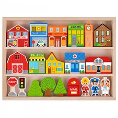 Набор деревянных зданий и фигурок, Tooky Toy, 11 д. цена и информация | Развивающие игрушки | pigu.lt