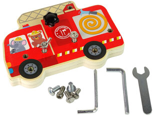 Medinis priešgaisrinis automobilis su įrankiais ir varžtais kaina ir informacija | Žaislai berniukams | pigu.lt