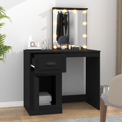vidaXL Kosmetinis staliukas su LED, juodas, 90x50x132,5cm, mediena цена и информация | Туалетные столики | pigu.lt