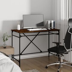 vidaXL Rašomasis stalas, dūminio ąžuolo, 100x50x75cm, mediena/geležis kaina ir informacija | Kompiuteriniai, rašomieji stalai | pigu.lt