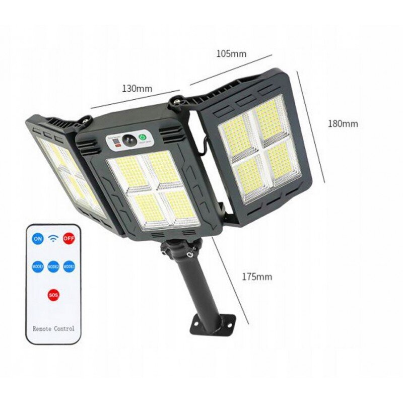 Naujiena LED saulės žibintas su judesio davikliu , pulteliu ir laikikliu kaina ir informacija | Lauko šviestuvai | pigu.lt