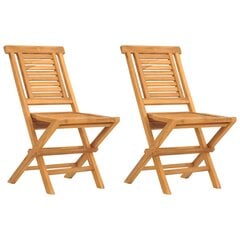 vidaXL Sulankstomos sodo kėdės, 2vnt., 47x63x90cm, tikmedžio masyvas kaina ir informacija | Lauko kėdės, foteliai, pufai | pigu.lt
