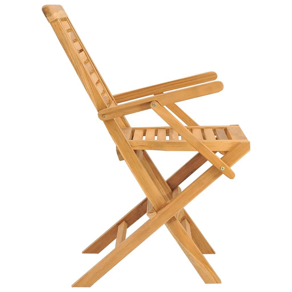 vidaXL Sulankstomos sodo kėdės, 2vnt., 56x63x90cm, tikmedžio masyvas kaina ir informacija | Lauko kėdės, foteliai, pufai | pigu.lt