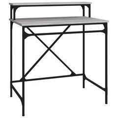 vidaXL Rašomasis stalas, pilkas ąžuolo, 80x50x90cm, mediena/geležis kaina ir informacija | Kompiuteriniai, rašomieji stalai | pigu.lt