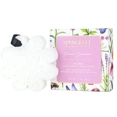 Губка для тела, пропитанная гелем для душа Spongelle White Flower French Lavender, 85 г цена и информация | Масла, гели для душа | pigu.lt