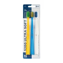 Dantų šepetėlių rinkinys Woom 5200 Ultra Soft Toothbrush, minkšti, 3 vnt. цена и информация | Зубные щетки, пасты | pigu.lt