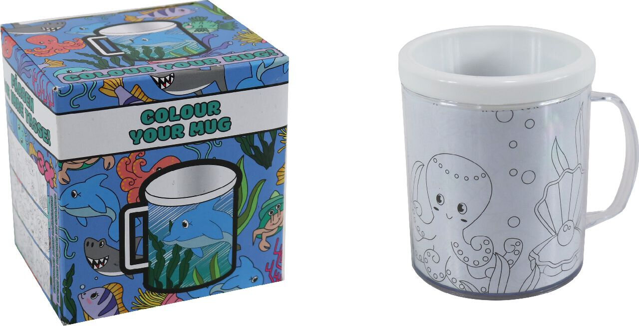 Puodelis spalvinimui Jūros gyvūnai kaina ir informacija | Originalūs puodeliai | pigu.lt