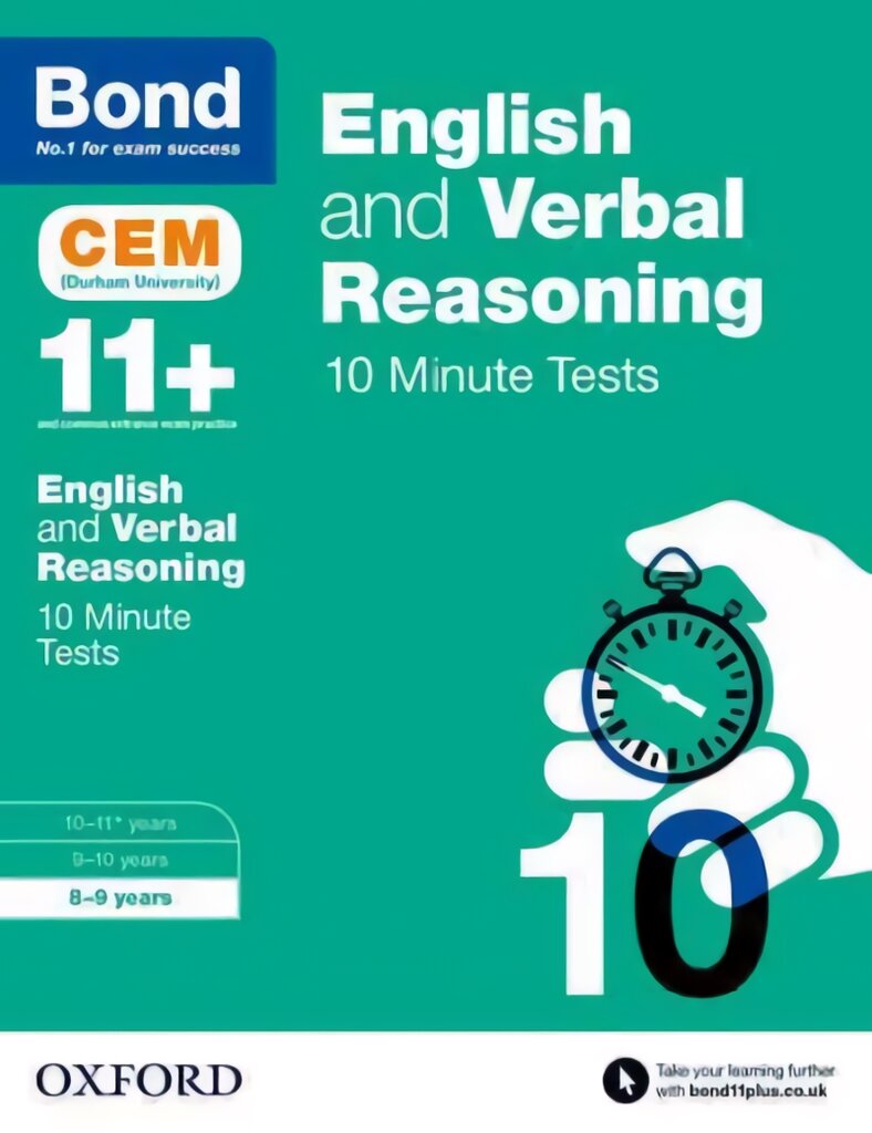 Bond 11plus: English & Verbal Reasoning: CEM 10 Minute Tests: 8-9 years kaina ir informacija | Knygos paaugliams ir jaunimui | pigu.lt