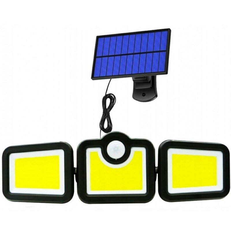 LED šviestuvas su saulės baterija ir nuotolinio valdymo pultu, juodos spalvos kaina ir informacija | Lauko šviestuvai | pigu.lt