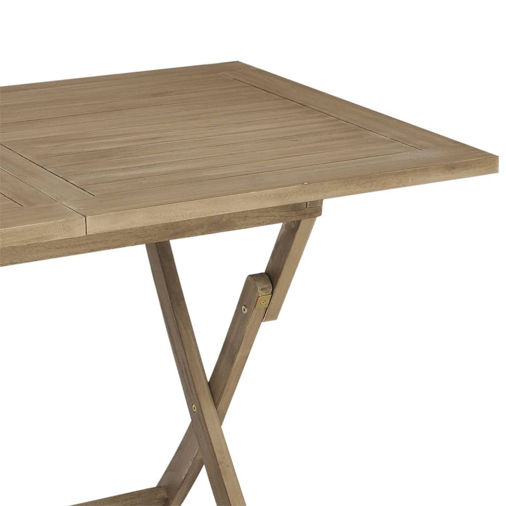vidaXL Sulankstomas sodo stalas, 120x70x75cm, tikmedžio masyvas kaina ir informacija | Lauko stalai, staliukai | pigu.lt