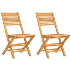 vidaXL Sulankstomos sodo kėdės, 2vnt., 47x62x90cm, tikmedžio masyvas kaina ir informacija | Lauko kėdės, foteliai, pufai | pigu.lt