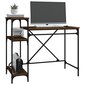 vidaXL Rašomasis stalas su lentynomis, rudas, 105x50x90cm, mediena kaina ir informacija | Kompiuteriniai, rašomieji stalai | pigu.lt