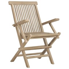 vidaXL Sulankstomos sodo kėdės, 2vnt., pilkos, 56x61x89cm, tikmedis kaina ir informacija | Lauko kėdės, foteliai, pufai | pigu.lt