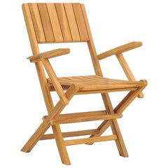 vidaXL Sulankstomos sodo kėdės, 2vnt., 55x61x90cm, tikmedžio masyvas kaina ir informacija | Lauko kėdės, foteliai, pufai | pigu.lt
