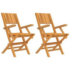 vidaXL Sulankstomos sodo kėdės, 2vnt., 55x61x90cm, tikmedžio masyvas kaina ir informacija | Lauko kėdės, foteliai, pufai | pigu.lt