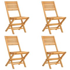 vidaXL Sulankstomos sodo kėdės, 4vnt., 47x62x90cm, tikmedžio masyvas kaina ir informacija | Lauko kėdės, foteliai, pufai | pigu.lt