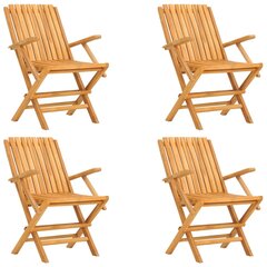 vidaXL Sulankstomos sodo kėdės, 4vnt., 61x67x90cm, tikmedžio masyvas kaina ir informacija | Lauko kėdės, foteliai, pufai | pigu.lt