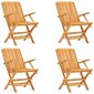 vidaXL Sulankstomos sodo kėdės, 4vnt., 61x67x90cm, tikmedžio masyvas kaina ir informacija | Lauko kėdės, foteliai, pufai | pigu.lt