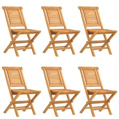 vidaXL Sulankstomos sodo kėdės, 6vnt., 47x63x90cm, tikmedžio masyvas kaina ir informacija | Lauko kėdės, foteliai, pufai | pigu.lt