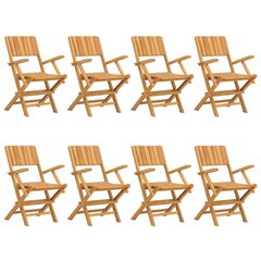 vidaXL Sulankstomos sodo kėdės, 8vnt., 55x61x90cm, tikmedžio masyvas kaina ir informacija | Lauko kėdės, foteliai, pufai | pigu.lt