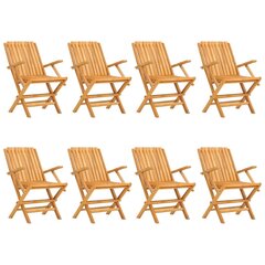 vidaXL Sulankstomos sodo kėdės, 8vnt., 61x67x90cm, tikmedžio masyvas kaina ir informacija | Lauko kėdės, foteliai, pufai | pigu.lt