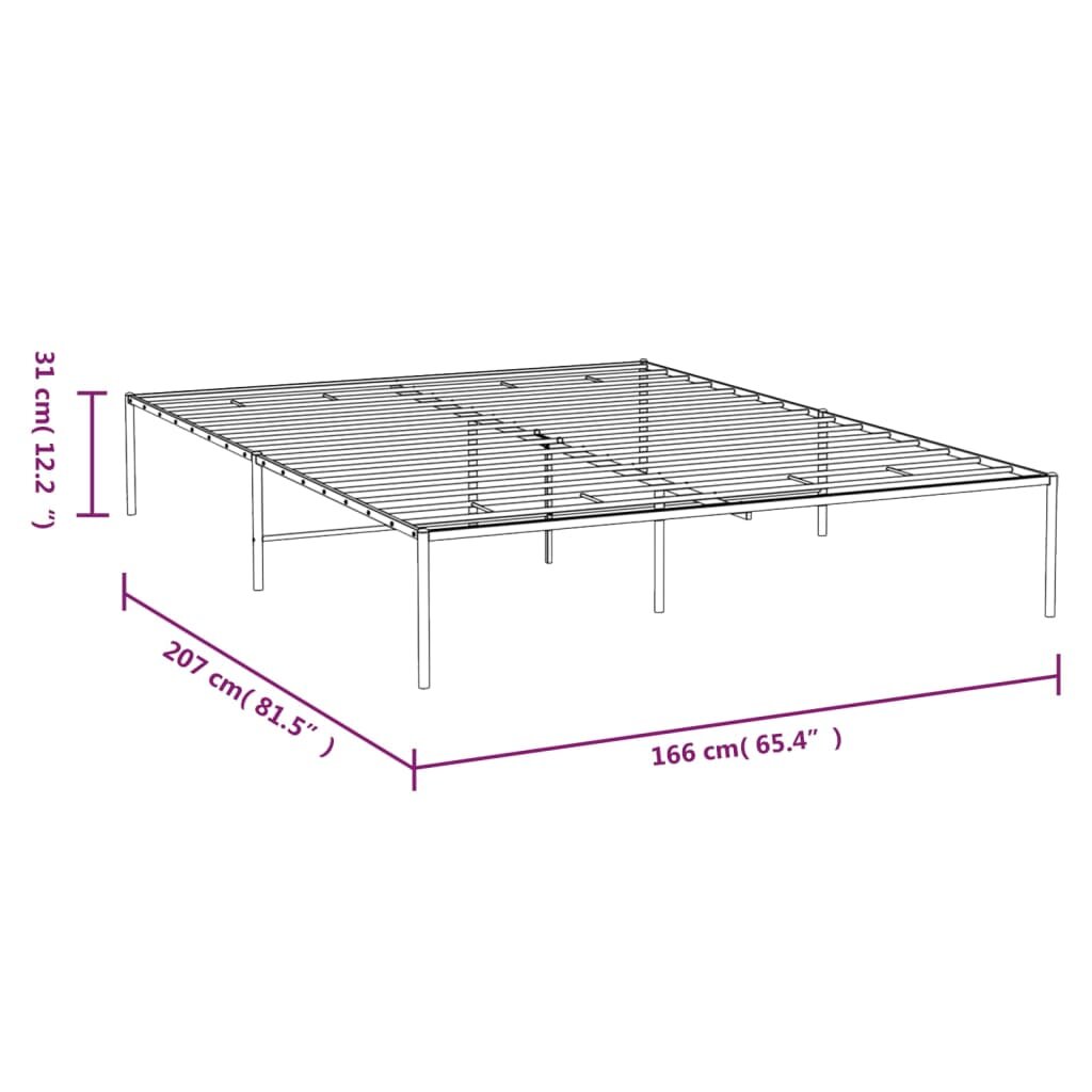 vidaXL Metalinis lovos rėmas, juodos spalvos 160x200 cm цена и информация | Lovos | pigu.lt