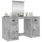 vidaXL Kosmetinis staliukas su veidrodžiu, betono, 130x50x132,5cm kaina ir informacija | Spintelės prie lovos | pigu.lt